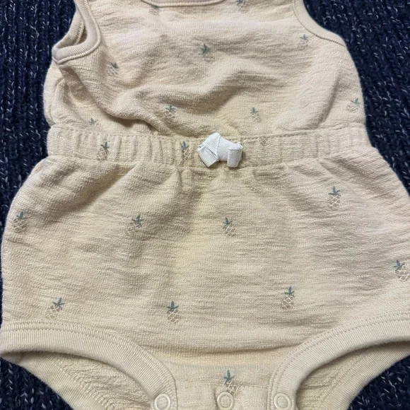Baby Sleeveless Rompers Set - Cream, leopard, and mustard - Picture 2 of 7